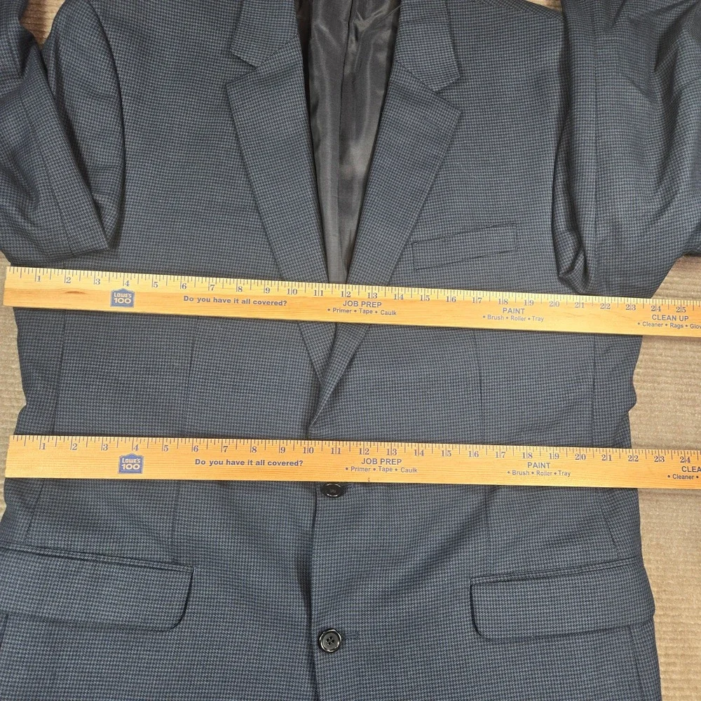 Michael Kors Mens 48L Navy Blue Micro Houndstooth Two Button Blazer Sport Coat‎